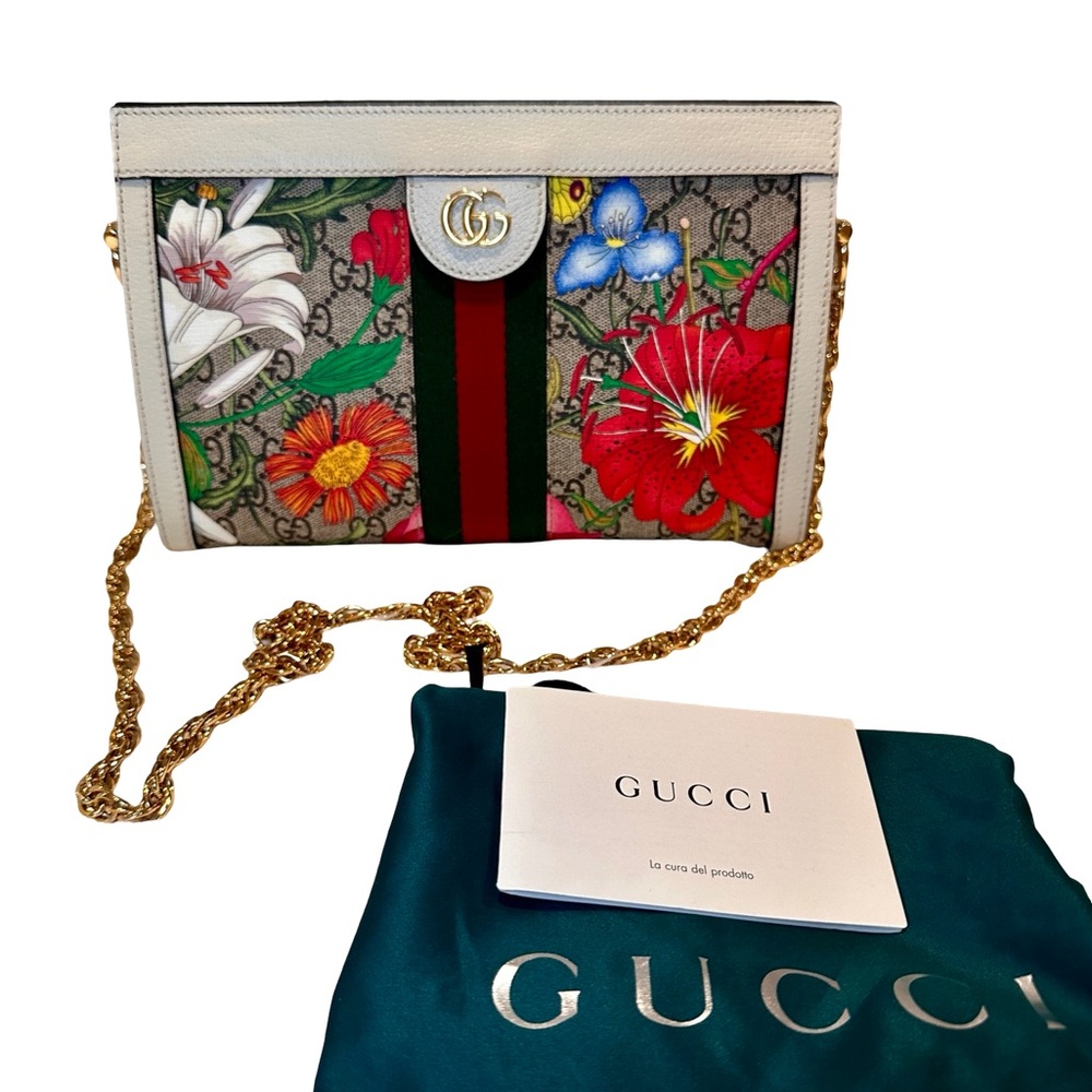 NEW Authentic Gucci Ophidia GG Flora Shoulder Bag